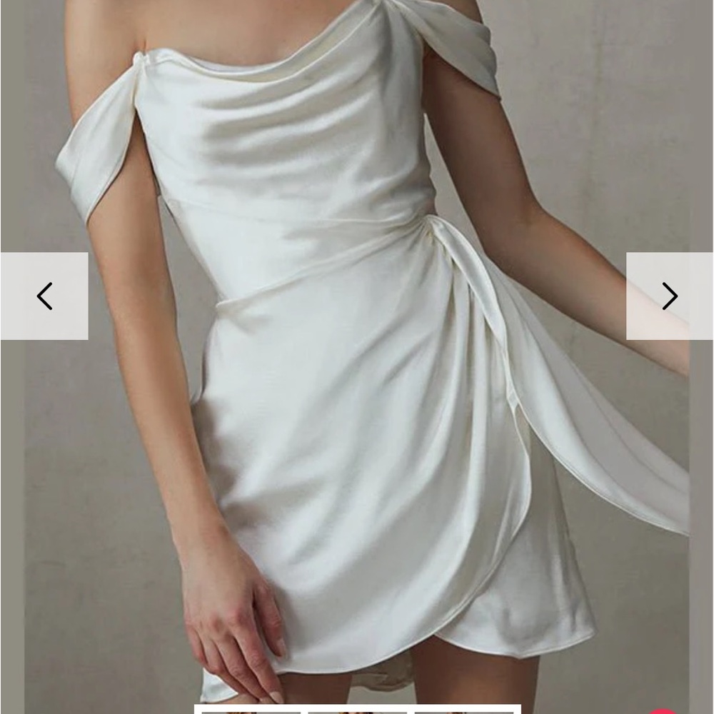 Zephyra | Sheath Off-The-Shoulder Short Mini Silk Wedding Reception Dress